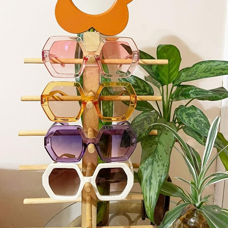 70s Vintage Oversized Hexagon Sunglasses Women