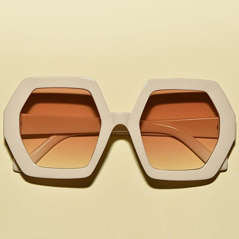 70s Vintage Oversized Hexagon Sunglasses Women