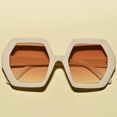 70s Vintage Oversized Hexagon Sunglasses Women