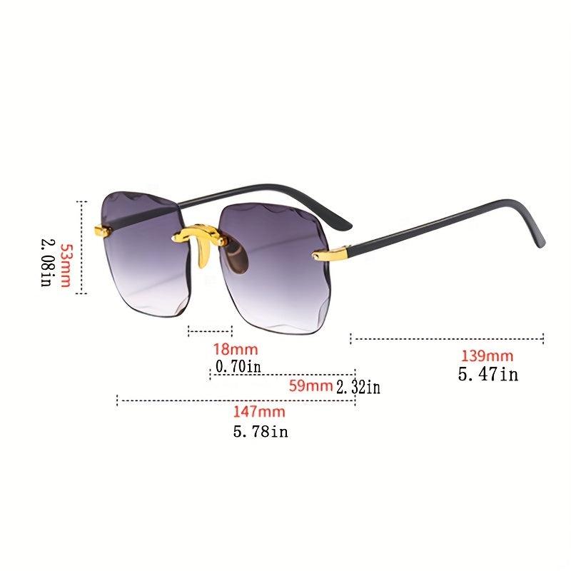 Square Rimless Sunglasses Gradient Glasses UV400