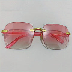 Square Rimless Sunglasses Gradient Glasses UV400