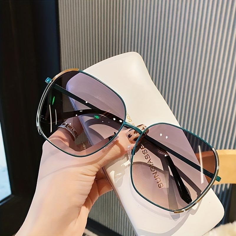 Oversized Cat Eye Sunglasses Metal Square Frame Beach Eyewear UV400