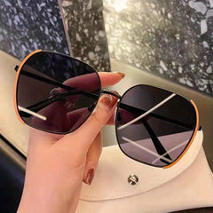 Oversized Cat Eye Sunglasses Metal Square Frame Beach Eyewear UV400