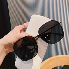 Oversized Cat Eye Sunglasses Metal Square Frame Beach Eyewear UV400