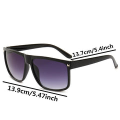 Oversized Square Frame Sunglasses Gradient Lens Rivet Decor UV400