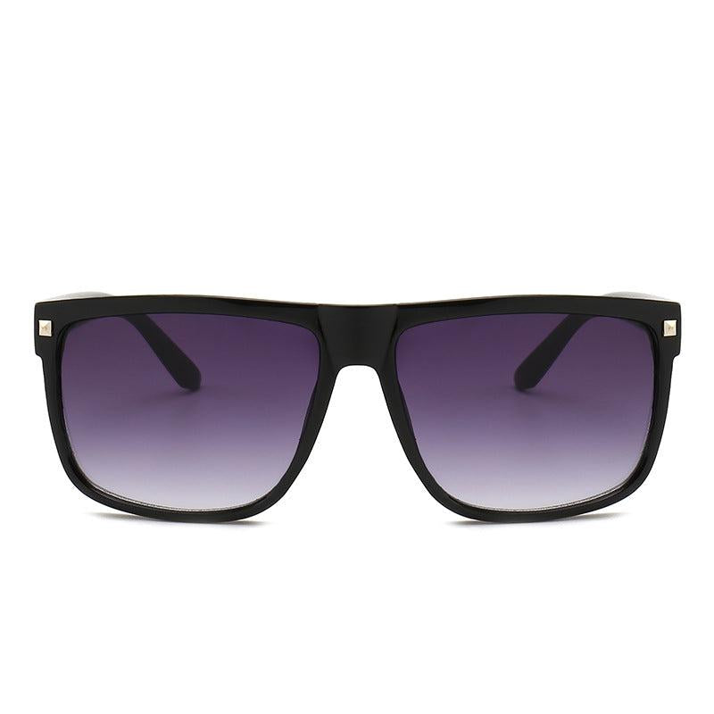 Oversized Square Frame Sunglasses Gradient Lens Rivet Decor UV400