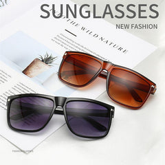 Oversized Square Frame Sunglasses Gradient Lens Rivet Decor UV400