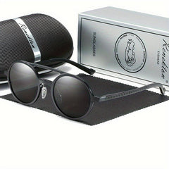 RENEKTON 8576 Men's Polarized Sunglasses Retro Round Frame Fashionable Sun
