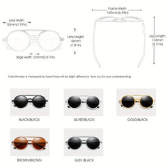 RENEKTON 8576 Men's Polarized Sunglasses Retro Round Frame Fashionable Sun