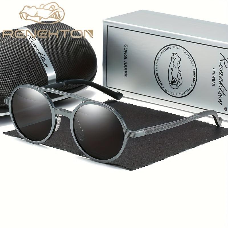 RENEKTON 8576 Men's Polarized Sunglasses Retro Round Frame Fashionable Sun
