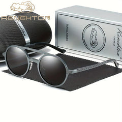 RENEKTON 8576 Men's Polarized Sunglasses Retro Round Frame Fashionable Sun