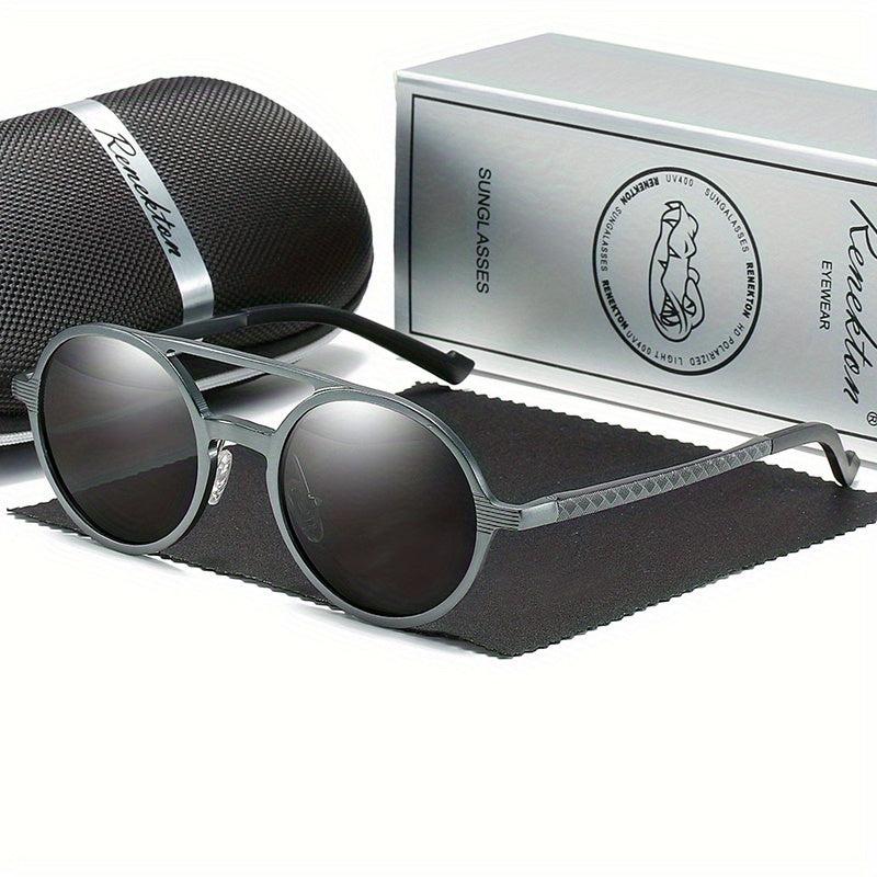 RENEKTON 8576 Men's Polarized Sunglasses Retro Round Frame Fashionable Sun