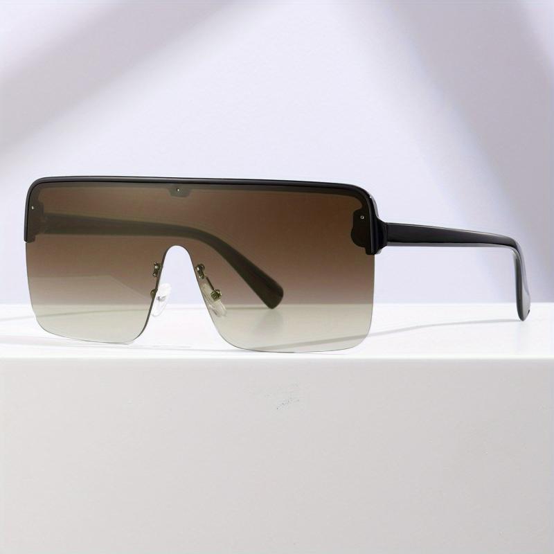 Y2K Oversized Sunglasses Gradient Semi Rimless UV400