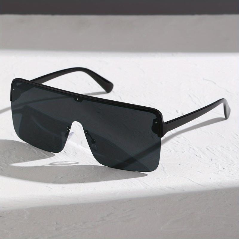 Y2K Oversized Sunglasses Gradient Semi Rimless UV400