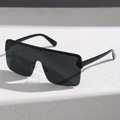 Y2K Oversized Sunglasses Gradient Semi Rimless UV400