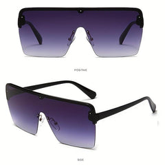 Y2K Oversized Sunglasses Gradient Semi Rimless UV400