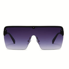 Y2K Oversized Sunglasses Gradient Semi Rimless UV400