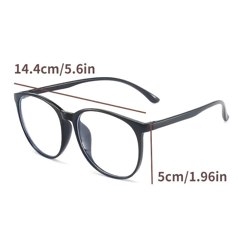Round Frame Transparent Eyeglasses Light Blocking Casual Glasses