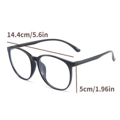 Round Frame Transparent Eyeglasses Light Blocking Casual Glasses