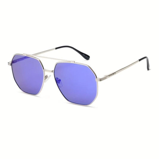 OUWEN Square Aviator Sunglasses Retro Polygon Shady Rays VF2207D
