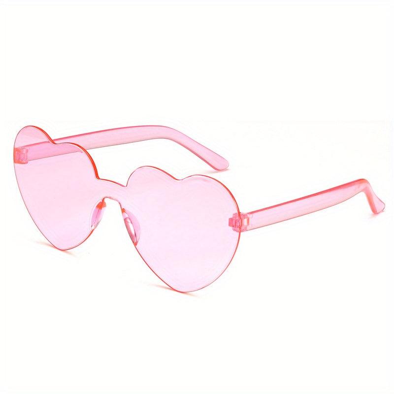 Peach Heart Sweet Sunglasses Transparent Rimless Candy Eyewear