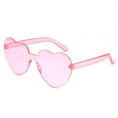 Peach Heart Sweet Sunglasses Transparent Rimless Candy Eyewear