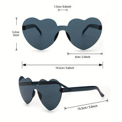 Peach Heart Sweet Sunglasses Transparent Rimless Candy Eyewear
