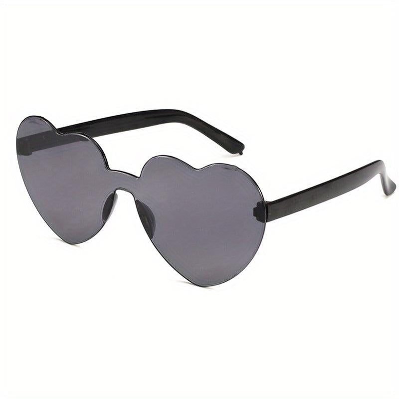 Peach Heart Sweet Sunglasses Transparent Rimless Candy Eyewear