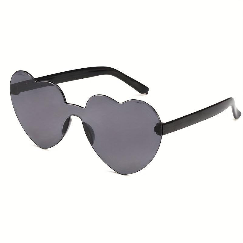 Peach Heart Sweet Sunglasses Transparent Rimless Candy Eyewear