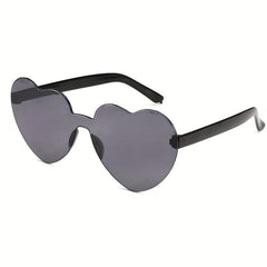 Peach Heart Sweet Sunglasses Transparent Rimless Candy Eyewear