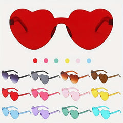 Peach Heart Sweet Sunglasses Transparent Rimless Candy Eyewear