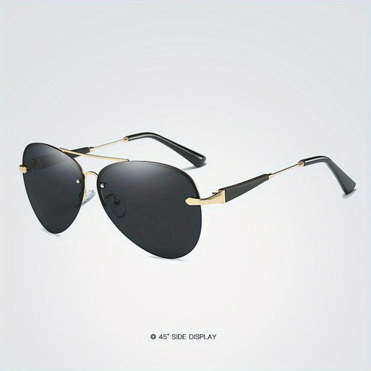 Men's Polarized Rimless Sunglasses UV400 Protection