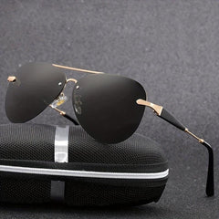 Men's Polarized Rimless Sunglasses UV400 Protection