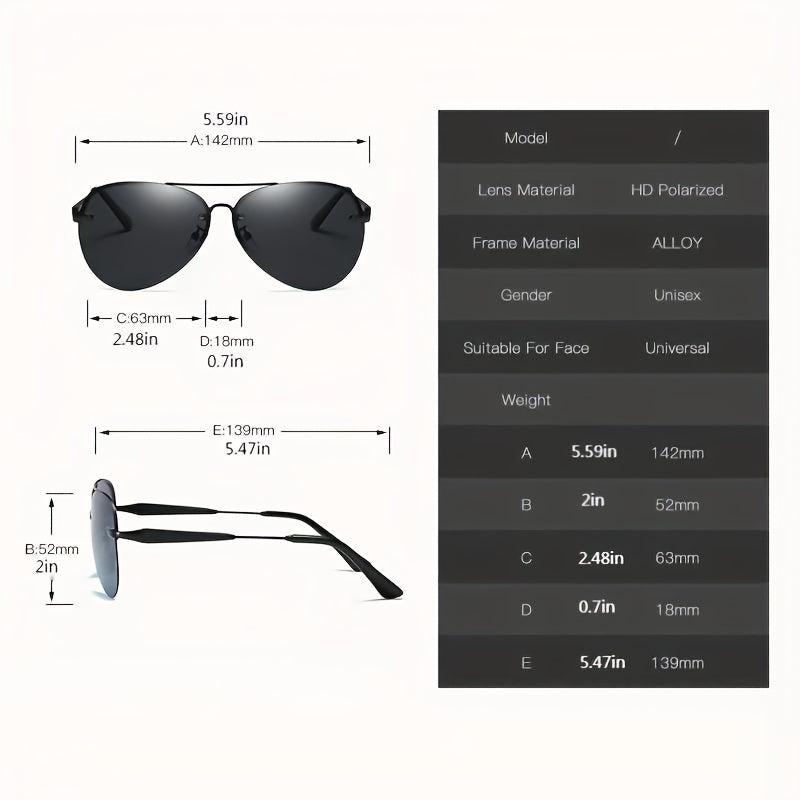 Men's Polarized Rimless Sunglasses UV400 Protection