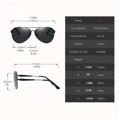 Men's Polarized Rimless Sunglasses UV400 Protection
