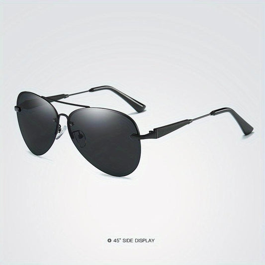 Men's Polarized Rimless Sunglasses UV400 Protection