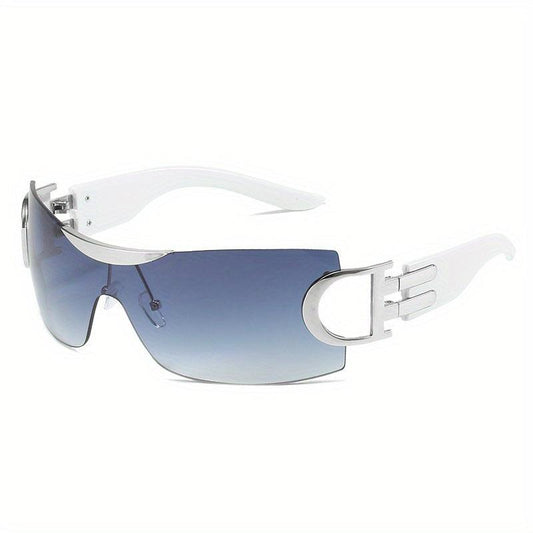 Y2K Wrap Around Sunglasses Gradient Lens Futuristic Glasses UV400