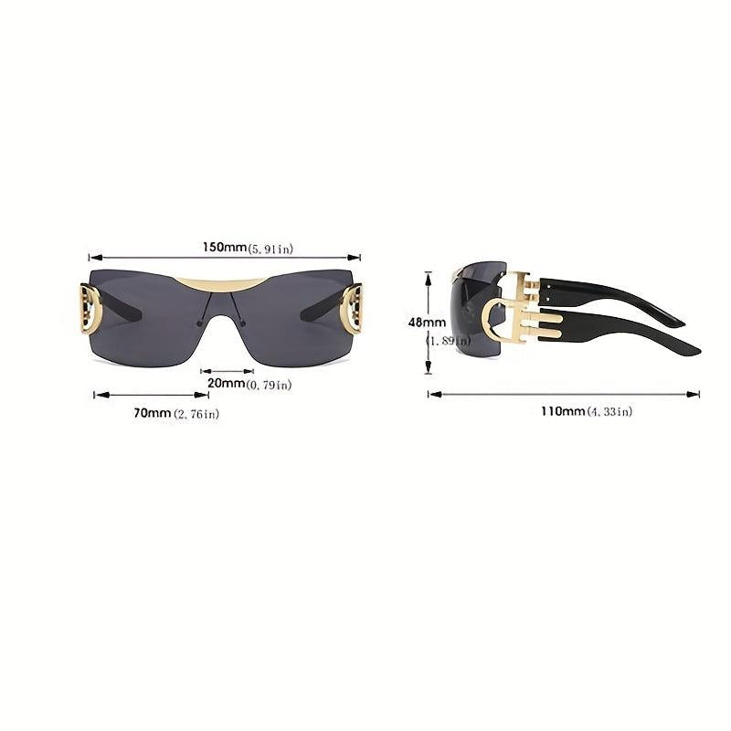 Y2K Wrap Around Sunglasses Gradient Lens Futuristic Glasses UV400