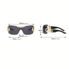 Y2K Wrap Around Sunglasses Gradient Lens Futuristic Glasses UV400