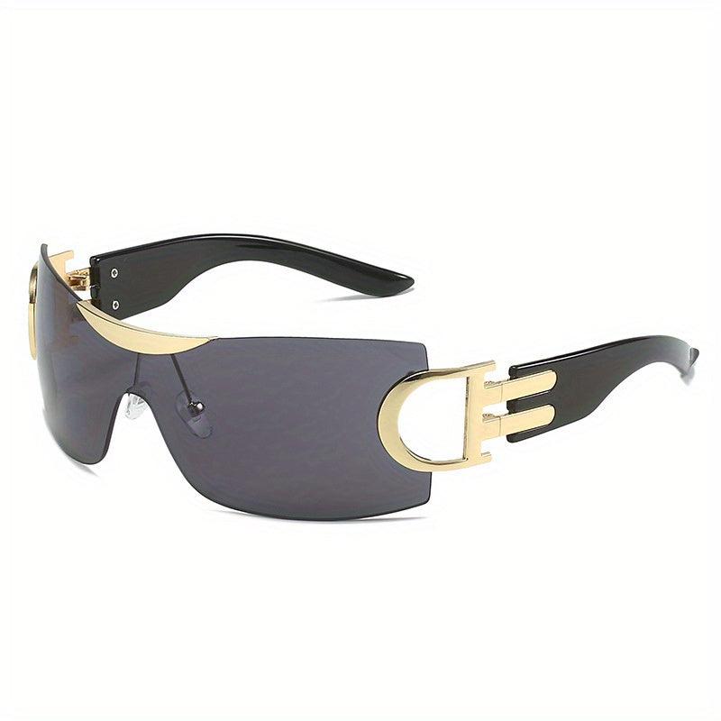 Y2K Wrap Around Sunglasses Gradient Lens Futuristic Glasses UV400