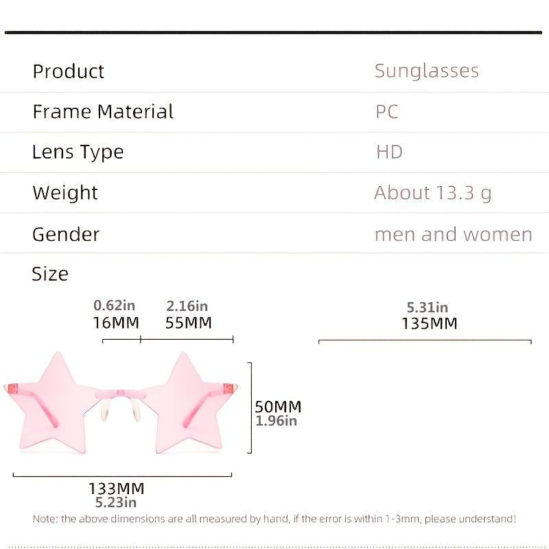 Star Shape Party Sunglasses Birthday Gift Eyewears