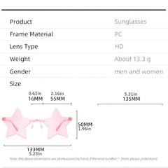 Star Shape Party Sunglasses Birthday Gift Eyewears
