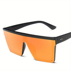Oversized Square Frame Sunglasses Gradient Lens Flat Top Glasses UV400