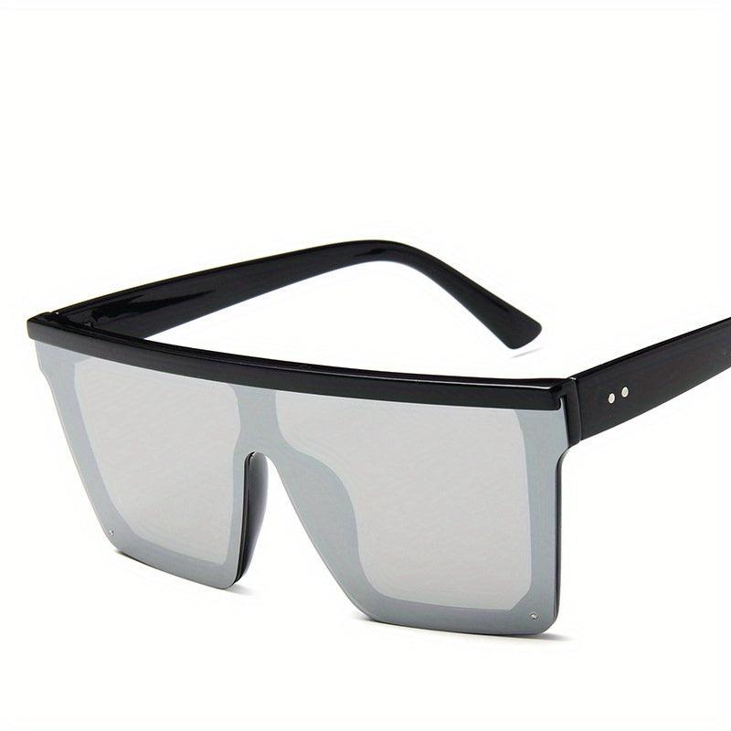 Oversized Square Frame Sunglasses Gradient Lens Flat Top Glasses UV400