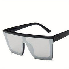 Oversized Square Frame Sunglasses Gradient Lens Flat Top Glasses UV400
