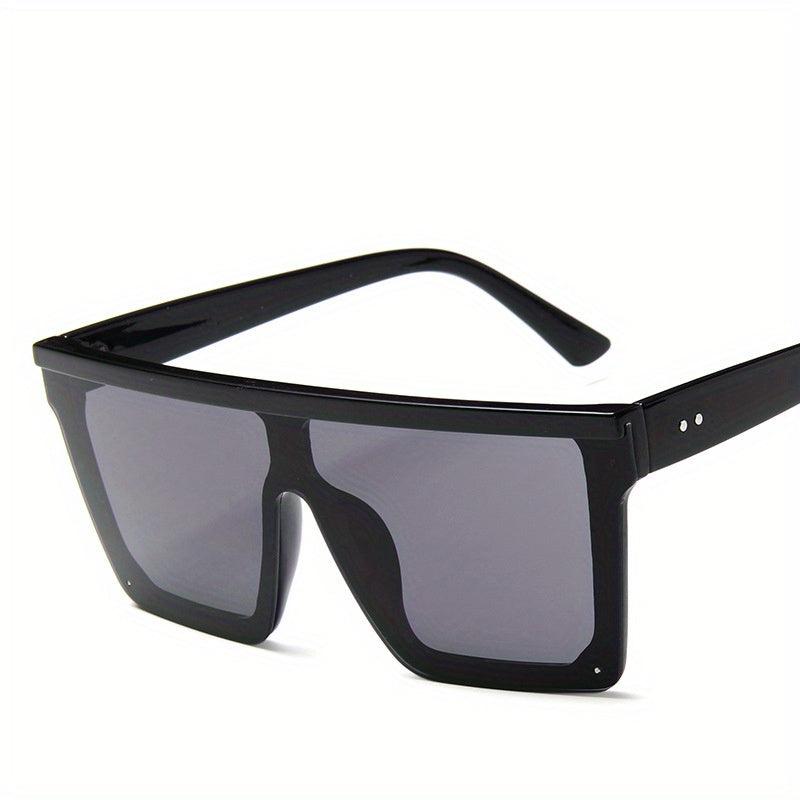 Oversized Square Frame Sunglasses Gradient Lens Flat Top Glasses UV400
