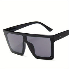 Oversized Square Frame Sunglasses Gradient Lens Flat Top Glasses UV400