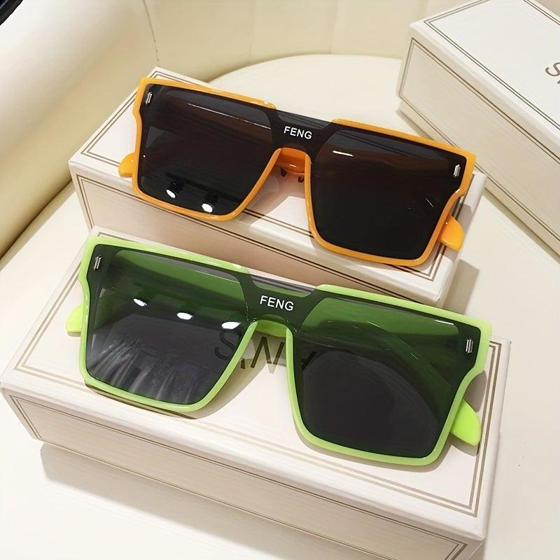 Y2K Square Sunglasses UV400 for Women Men Windproof Driving Beach Party