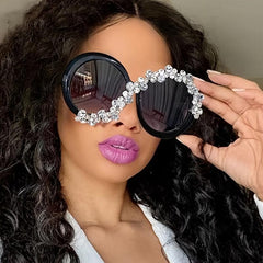 Rhinestone Cat Eye Sunglasses Vintage Sparkling Party Eyewear