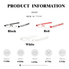 Foldable 360 Rotation Reading Glasses Relieve Eye Fatigue Portable with Case